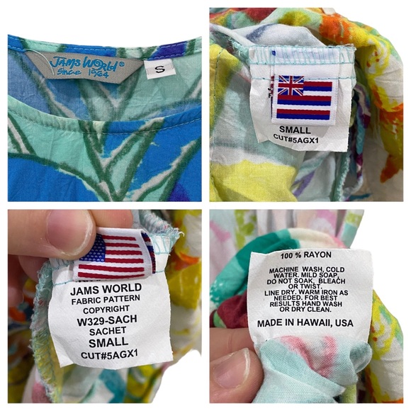 Jams World Rayon Hattie Dress Floral Multicolored Drop Ruffle Hem Sz SMALL - Picture 6 of 10